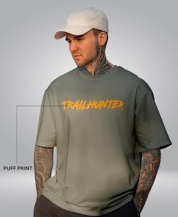 WANDERLOOMS Men's Oversized Half Sleeve Shoulder | Printed Tshirt - Image 5
