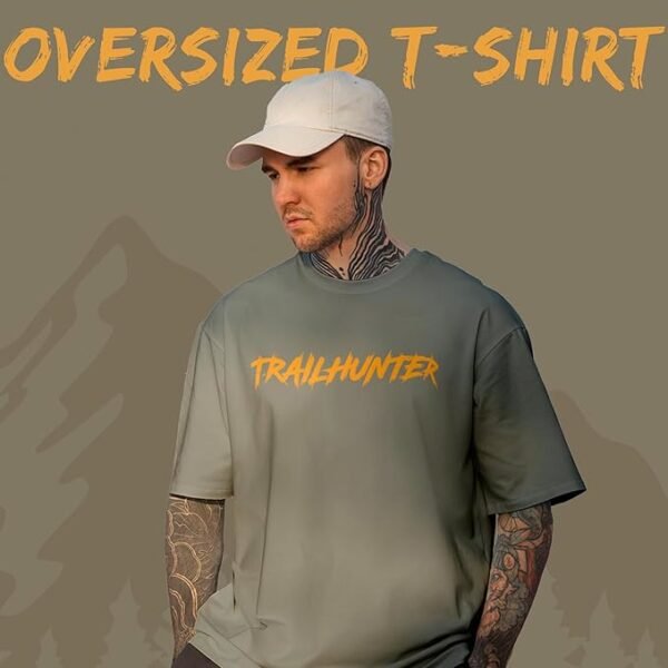 WANDERLOOMS Men's Oversized Half Sleeve Shoulder | Printed Tshirt - Image 6