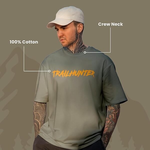 WANDERLOOMS Men's Oversized Half Sleeve Shoulder | Printed Tshirt - Image 3
