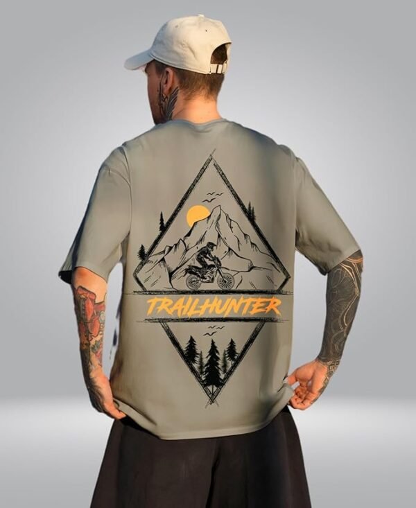 WANDERLOOMS Men's Oversized Half Sleeve Shoulder | Printed Tshirt - Image 4