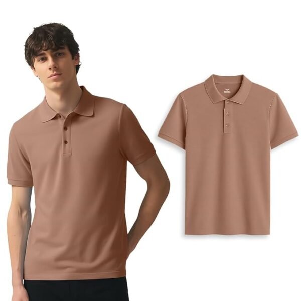 NOBERO Men's Cotton Solid Regular Fit Polo Shirt