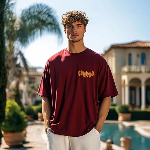 NOBERO Men's Graphic Print Oversized Fit T-Shirt - Image 2