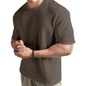 SHODOX Mens Solid Oversized Tshirt for Men Shoulder Mens T-Shirt