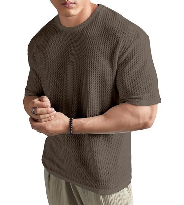 SHODOX Mens Solid Oversized Tshirt for Men Shoulder Mens T-Shirt