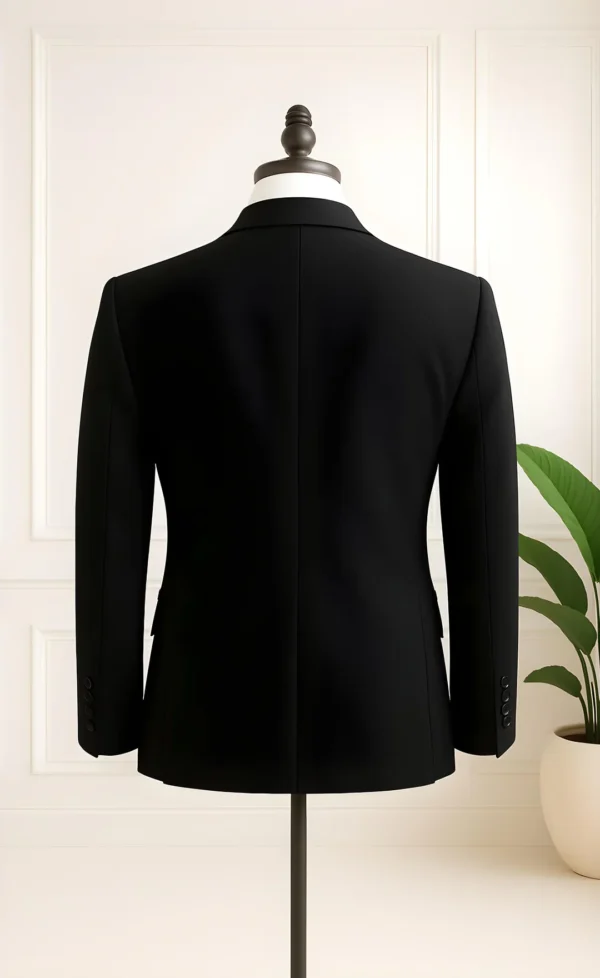 Men's Classic Black Shawl Lapel 3-Piece Tuxedo - Image 4