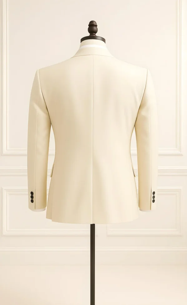 Elegant Ivory Tuxedo Suit for Men - Classic Wedding Suit - Image 3