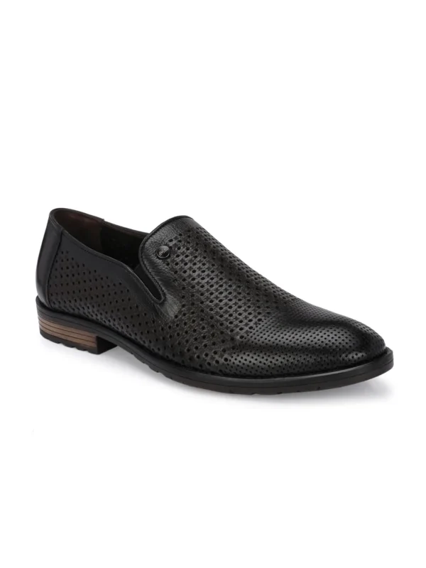 HITZ1681 Men's Brown Leather Party Wear Slip On Shoes - Image 8