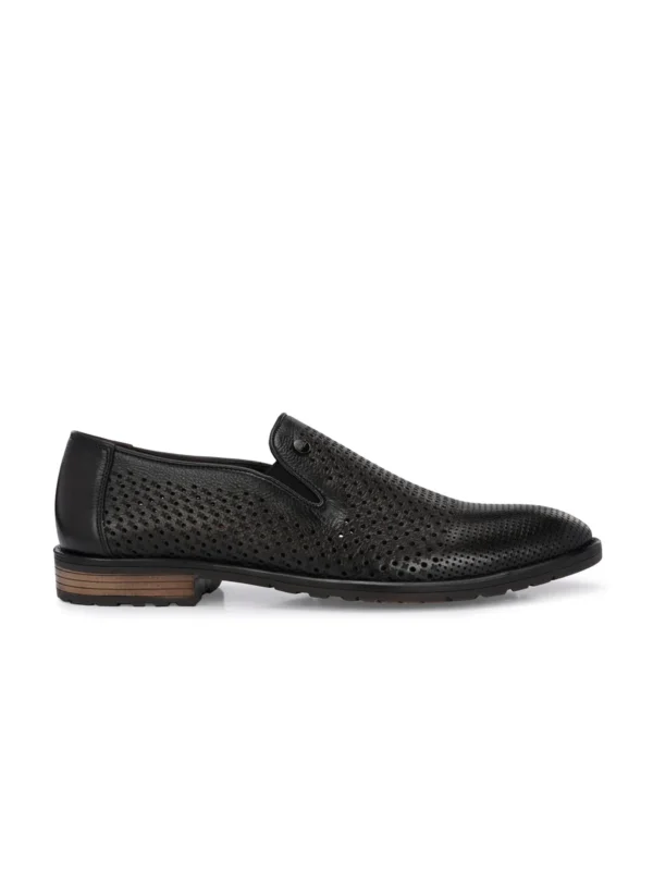 HITZ1681 Men's Brown Leather Party Wear Slip On Shoes - Image 7