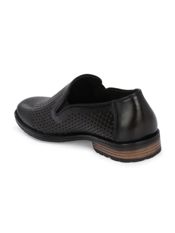 HITZ1681 Men's Brown Leather Party Wear Slip On Shoes - Image 5