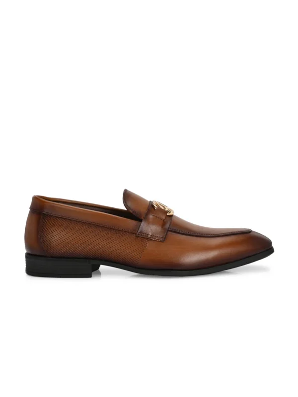 Hitz Men's Tan Leather Party Wear Shoes - Image 7