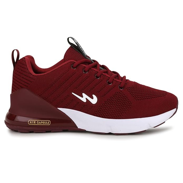 Campus Men's Burgandy/White Running Shoes - Image 6