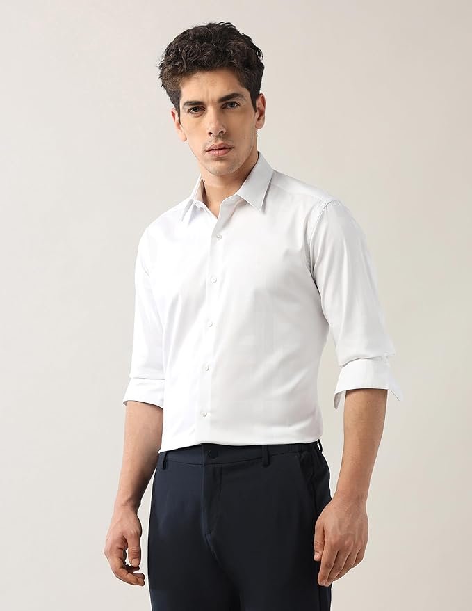 Arrow New York Men's Textured Manhattan Slim Fit Shirt - Image 6