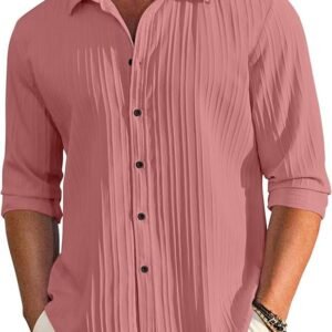 DEELMO Men's Casual Button Down Shirts Long Sleeve