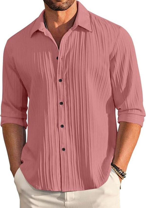 DEELMO Men's Casual Button Down Shirts Long Sleeve