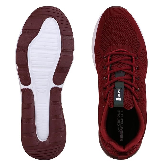 Campus Men's Burgandy/White Running Shoes - Image 3