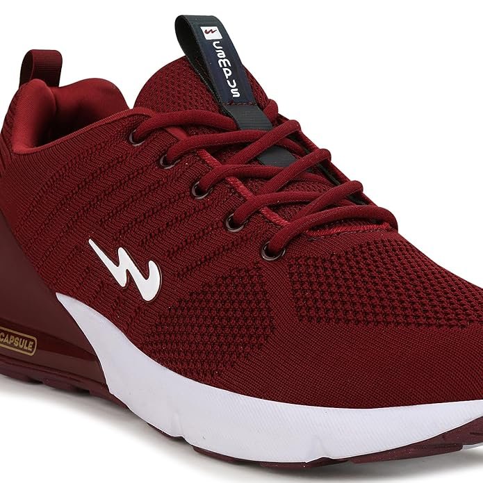 Campus Men's Burgandy/White Running Shoes - Image 4