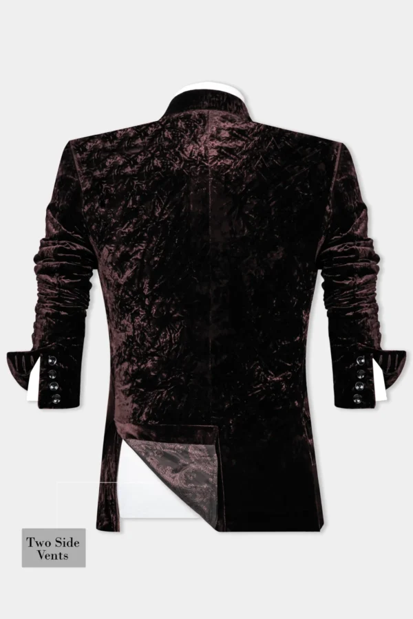Asphalt Brown Crushed Velvet Suit - Image 6