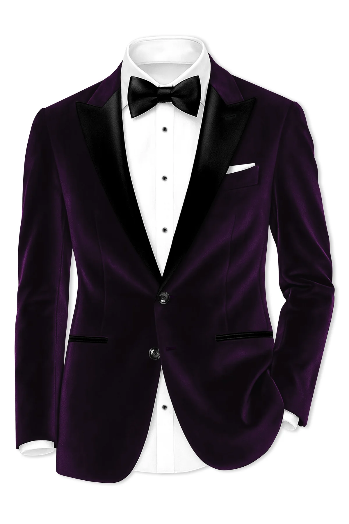 Purvella-Rasin Purple Velvet Peak Lapel Tuxedo Suit
