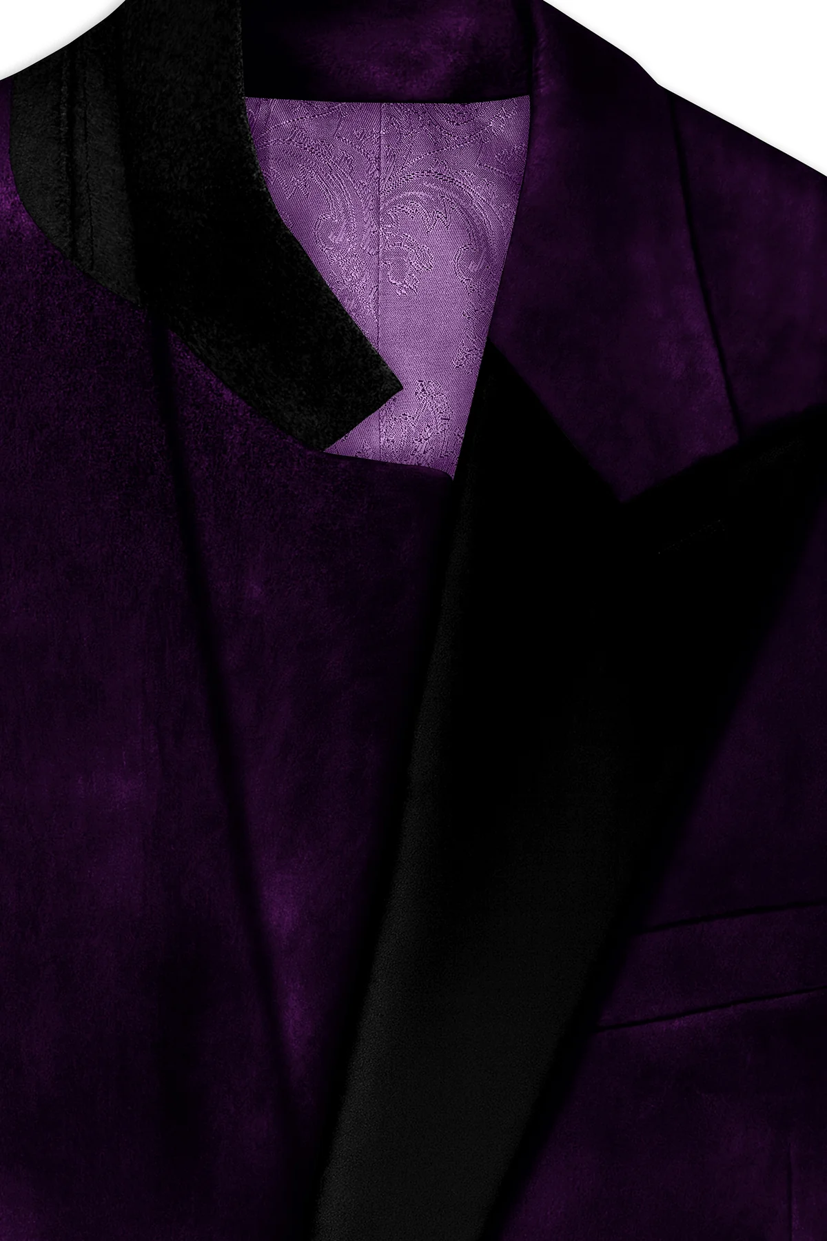 Purvella-Rasin Purple Velvet Peak Lapel Tuxedo Suit - Image 5