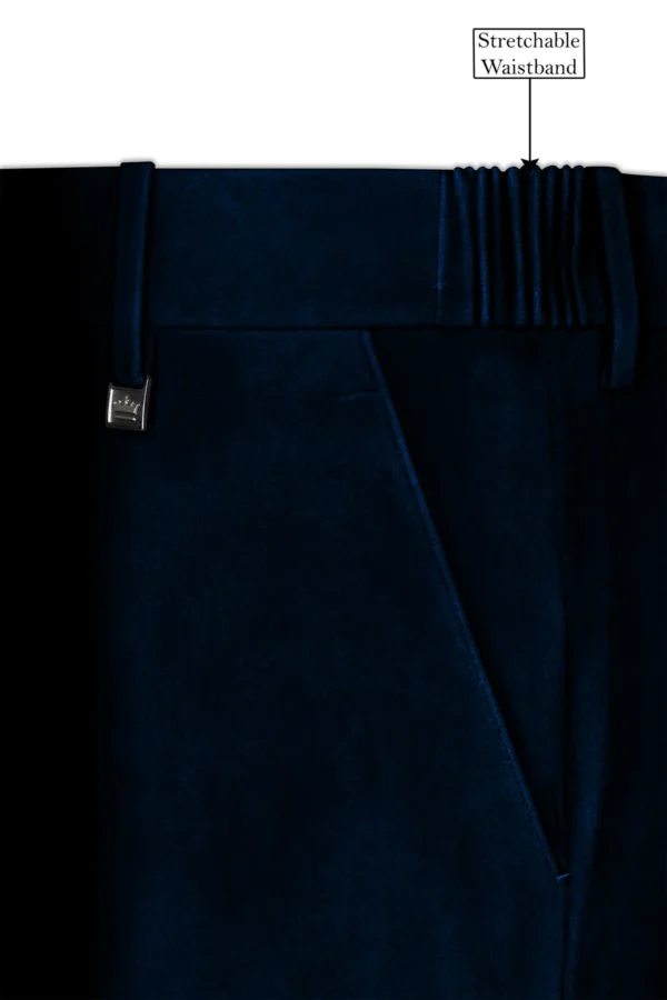 Noctivell-Cinder Blue Velvet Peak Lapel Tuxedo Suit - Image 2